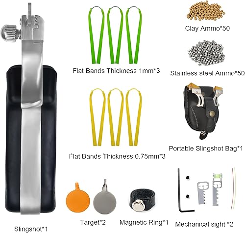 Miniatura 2 de RCZZSUWE Tirachas, juego de disparos de caza para adultos, tirachinas tácticas profesionales de acero inoxidable, catapulta de alta velocidad con