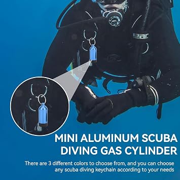 Agatige Diving Cylinder O Rings, Scuba Diving Tank, Mini Tank Key Ring Diving Cylinder Valve Sealing Ring with O-Rings Dive Kit Swimming Outdoor Safety for Swimming Diving Cylinder Valves