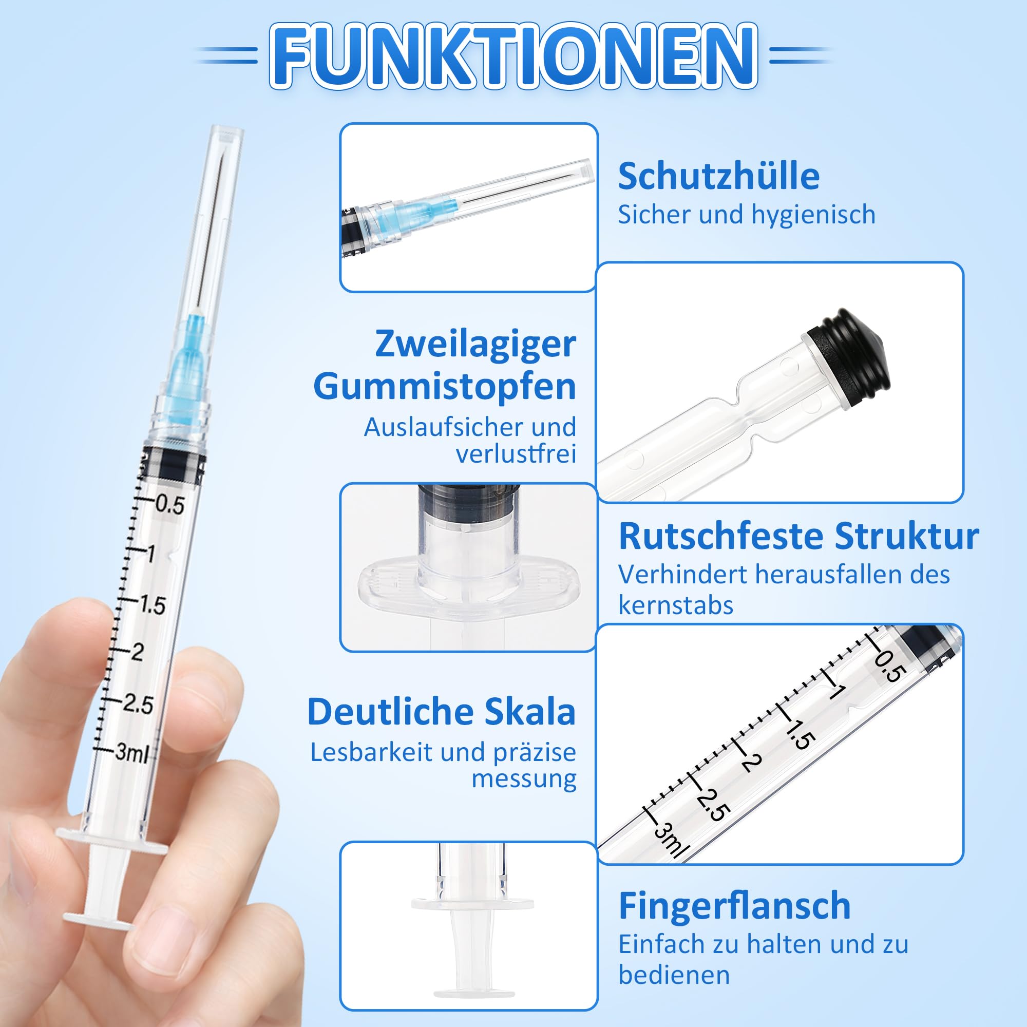 100 Stück 3ml Luer Lock Plastiktube Transferwerkzeuge für Flüssigkeiten