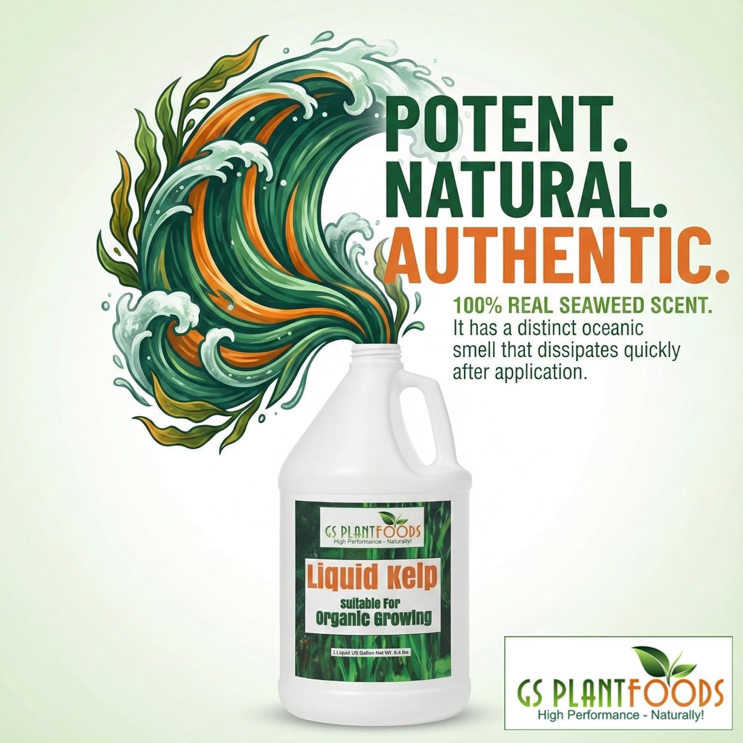 GS Plant Foods Liquid Kelp Fertilizer – Suitable for Organic Growing, OMRI Listed Seaweed Concentrate for Flowers, Gardens, Vegetables & Soil - 1 Quart (Makes Up to 200+ Gallons)