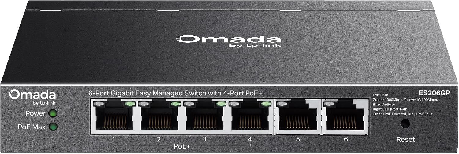 Omada ES206GP, 6 Port Gigabit Easy Managed PoE Switch