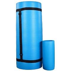 BalanceFrom 71x24 Inches Yoga Mat with Knee Pad and Optional Blocks Extra 1-Inch Thick Non-Slip Foam with Anti-Tear
