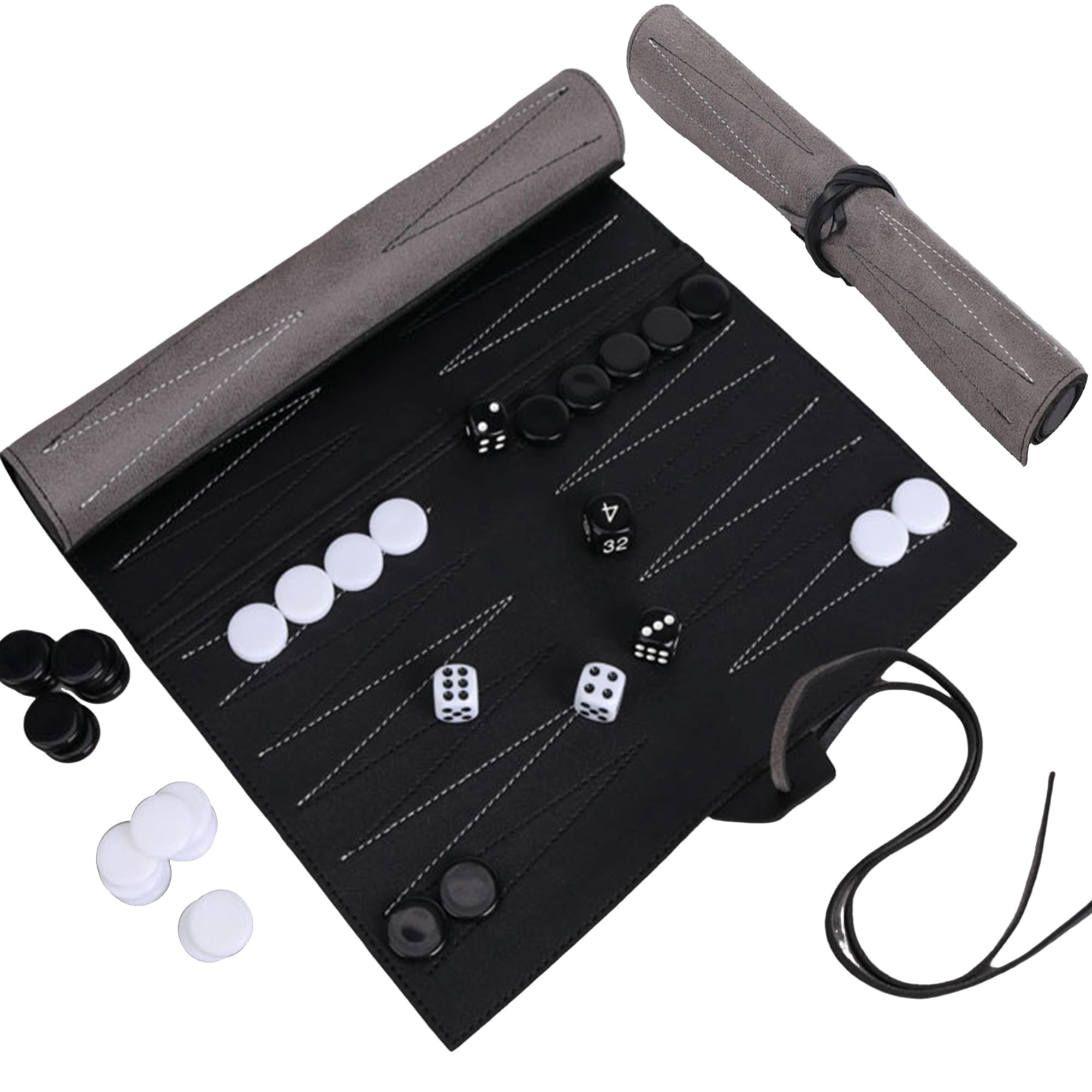 Black Backgammon Sets, Low Weight And Easy To Carry, Backgammon Mini Game Set, Black And White Pieces, Garden Games, Travel Backgammon Set For Adults And Kids, 25.5 * 34.5cm