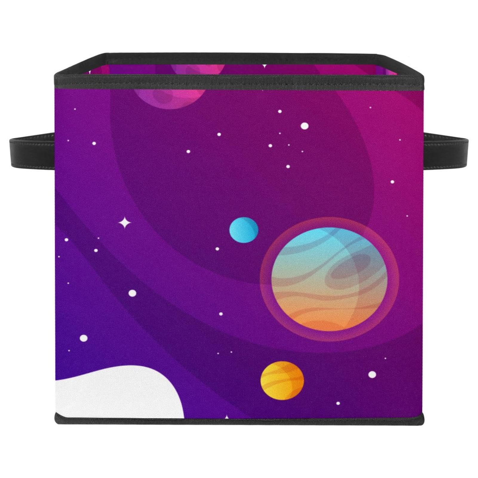 Boîte de rangement en tissu pliable cube avec poignées pour placard et maison