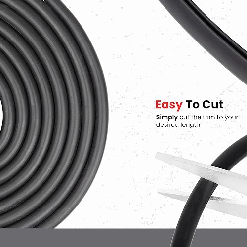 Miniatura 5 de Burlete negro en U para bordes de goma EPDM, 3364 pulg de alto x 1132 pulg de ancho (por pie)