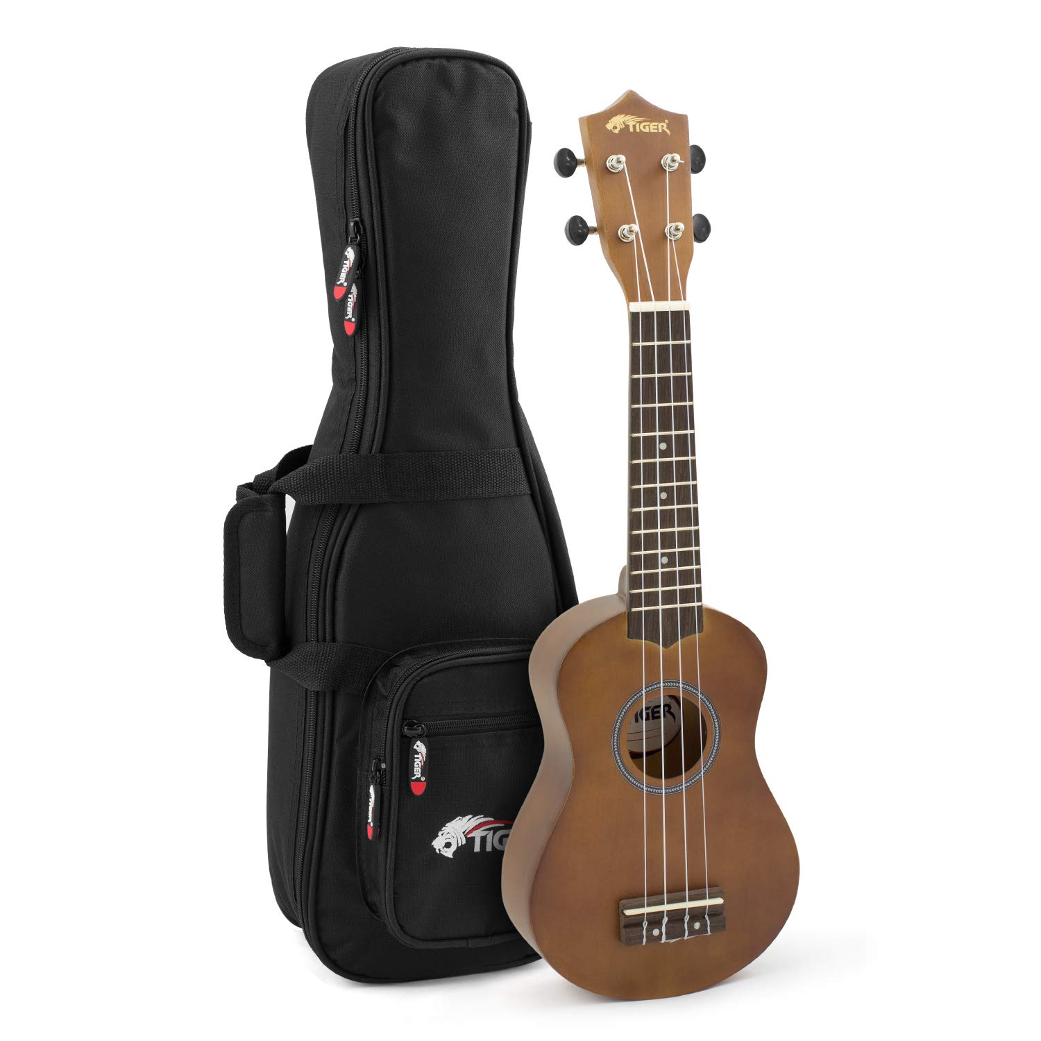 Tiger UKE12 Ukelele soprano natural con funda acolchada, Pack de iniciación escolar | Paquete de iniciación para escuelas, adultos y niños