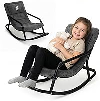 Special Supplies Sensory Boucle Rocking Chair for Kids Ages 3+ - Soft Comfortable Rocker for Sensory Playroom, Nursery, Classroom - Charcoal