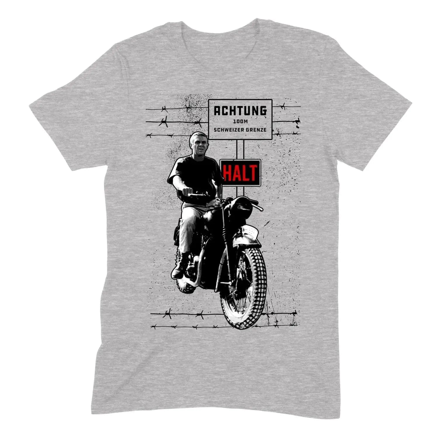 The Great Escape Featuring Steve McQueen Men's T-Shirt L/Light Grey