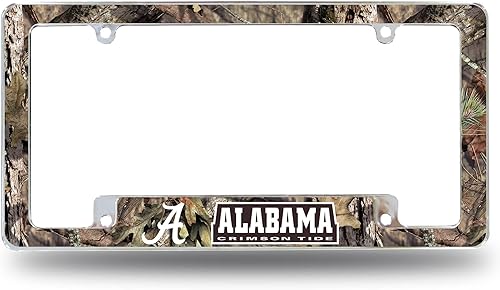 Rico Industries Marco cromado de la NCAA de 12 x 6 pulgadas, marco cromado para placa de automóvil, camión, SUV