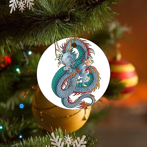 Miniatura 4 de Adornos de Navidad de cerámica 2023, decoraciones para árbol de Navidad para niños, amantes y amigos, adorno colgante de doble cara de 2.8 pulgadas