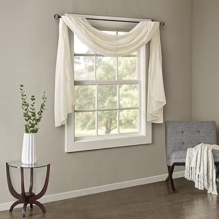 Madison Park Harper Sheer Curtain For Living Room - Lightweight Bedroom Window Treatment, Decoration Draping, Privacy and Light Filtering Room DÃ©cor , 42