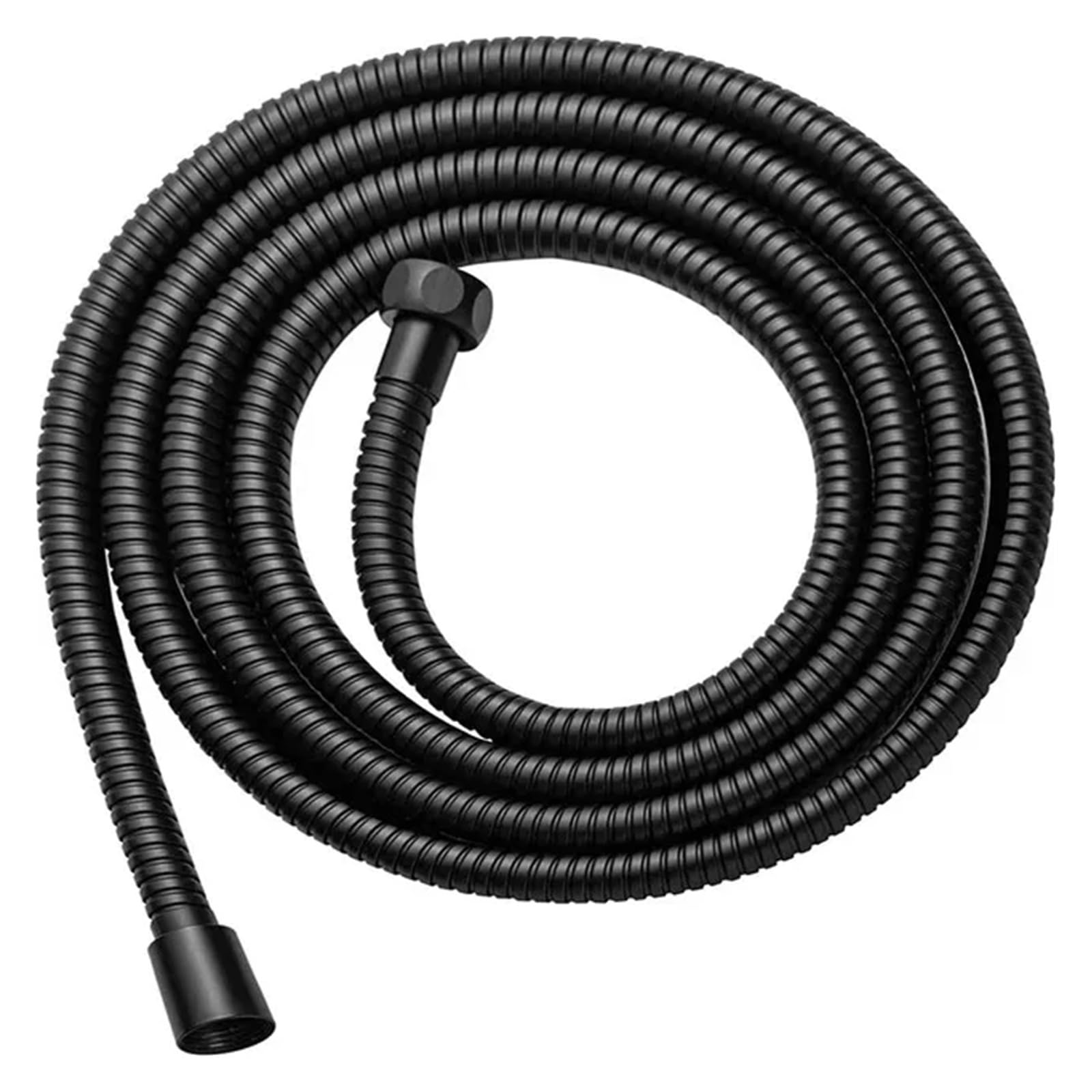 Manguera de ducha flexible de acero inoxidable de 1,5 m, tubo de fontanería antioxidante con ajuste universal G1/2, ideal para cabezales de ducha, color negro, tubo de extracción de agua de extensión