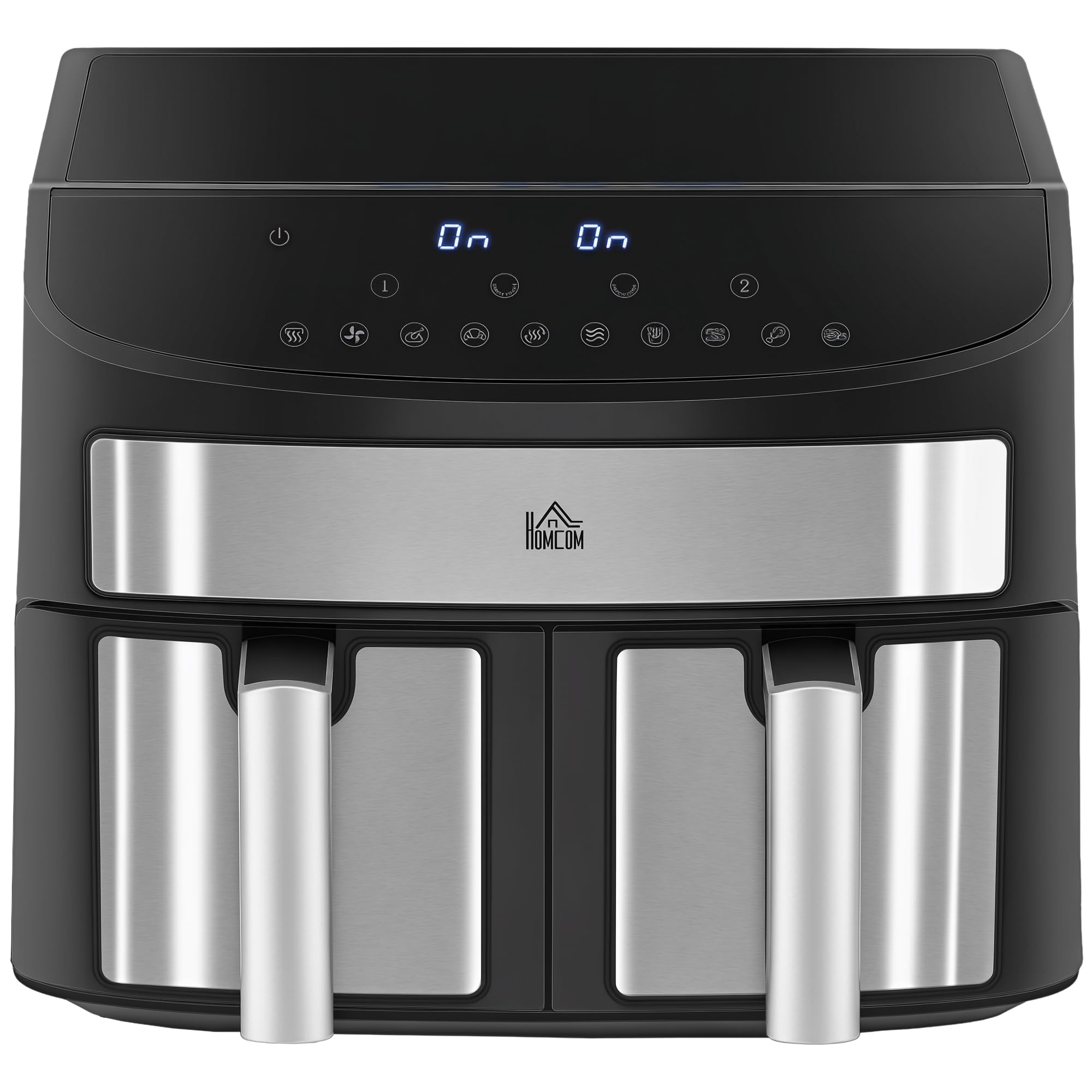 HOMCOM Dual Zone Airfryer 8 L 2400W 2 komory Czarny