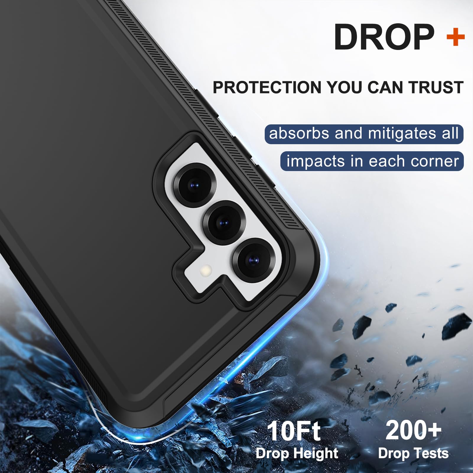 Custodia per Samsung Galaxy S25 Plus con fondina con clip per cintura, protezione schermo x2, resistente, di grado militare, antiurto, antipolvere, robusta custodia protettiva per Samsung S25
