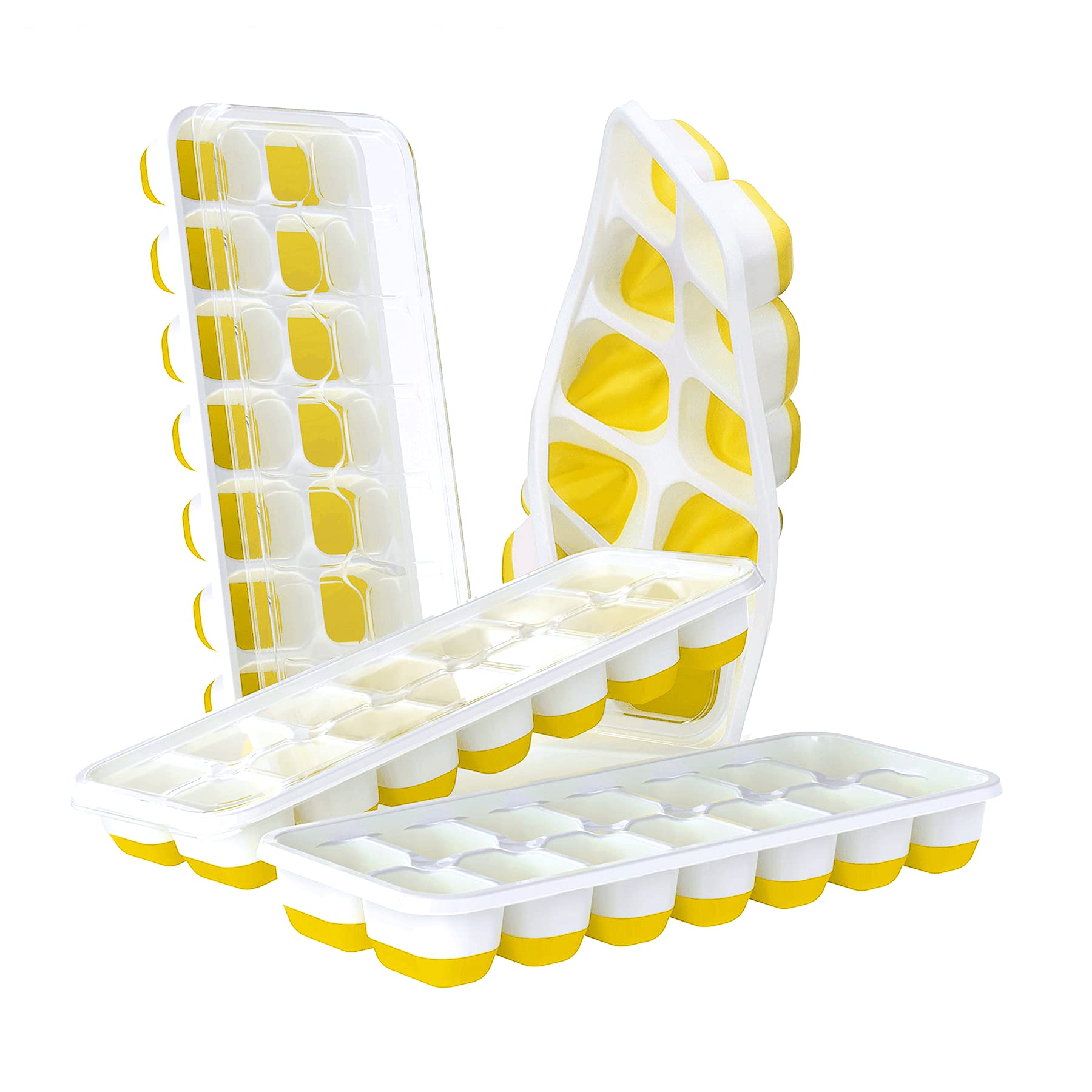 Amazon.com: DOQAUS Ice Cube Trays 4 Pack, Easy-Release Silicone & Flexible  14-Ice Cube Trays with Spill-Resistant Removable Lid, LFGB Certified and  BPA Free, Stackable Ice Trays with Covers for Cocktail, Freezer: Home
