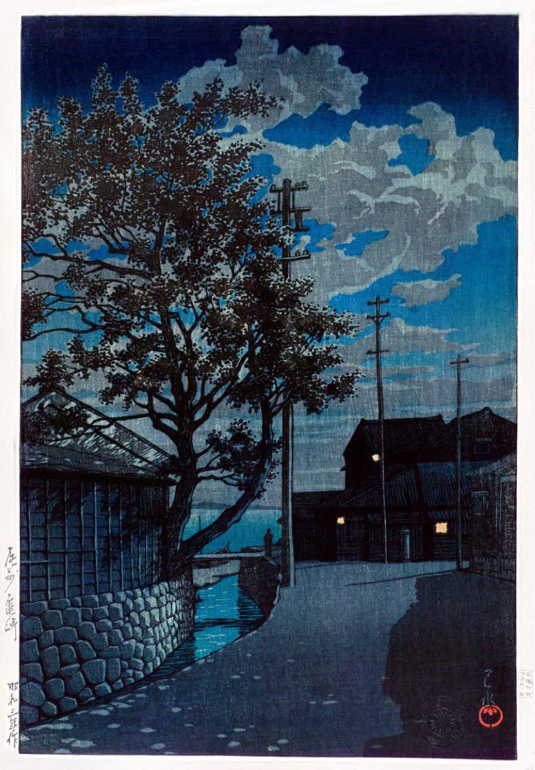 版画 絵画 Amazon.co.jp: 川瀬巴水 版画 東京二十景 滝乃川 昭和四年 38.5