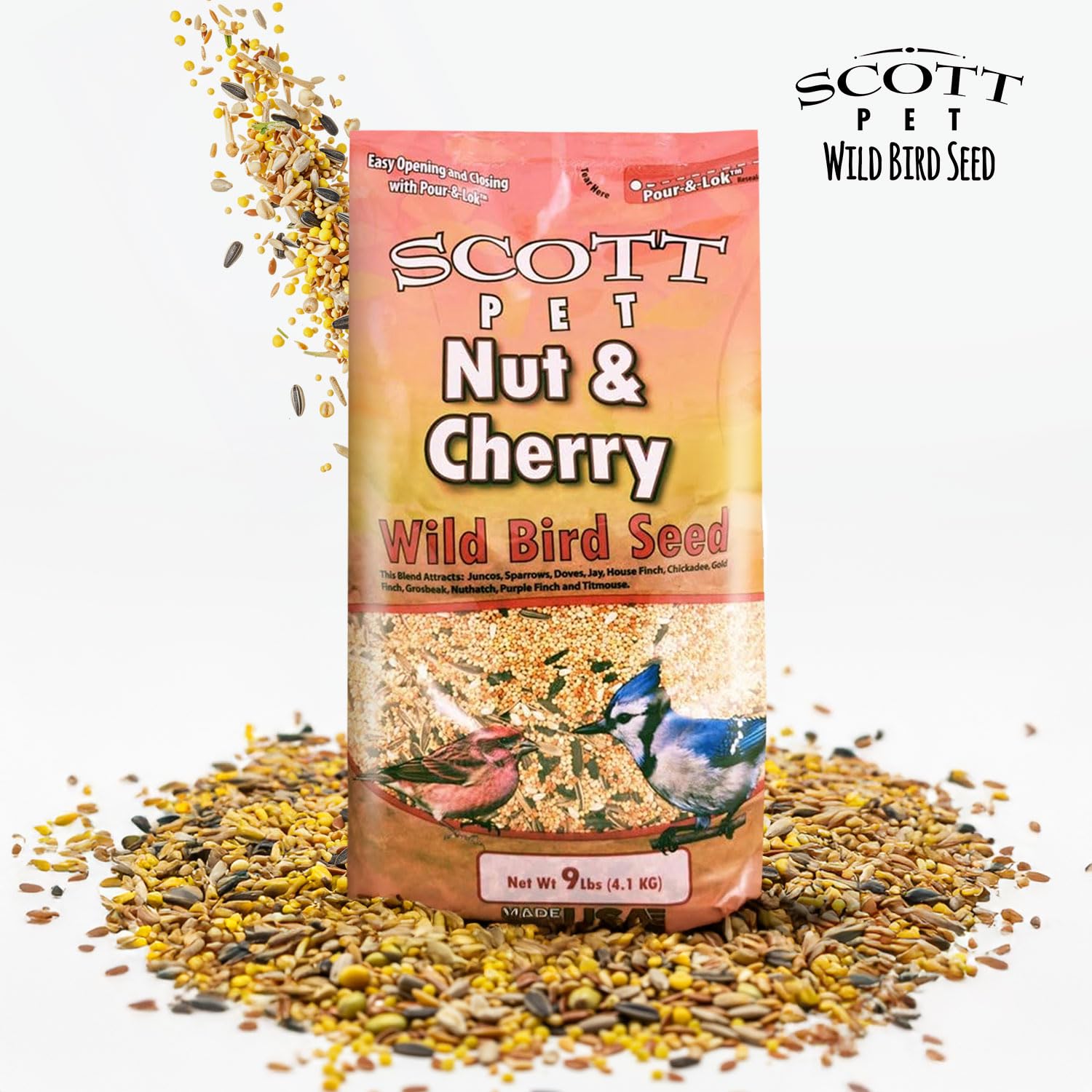 Scott Pet 159212 No.9 Semilla de pájaro silvestre de nuez y cereza