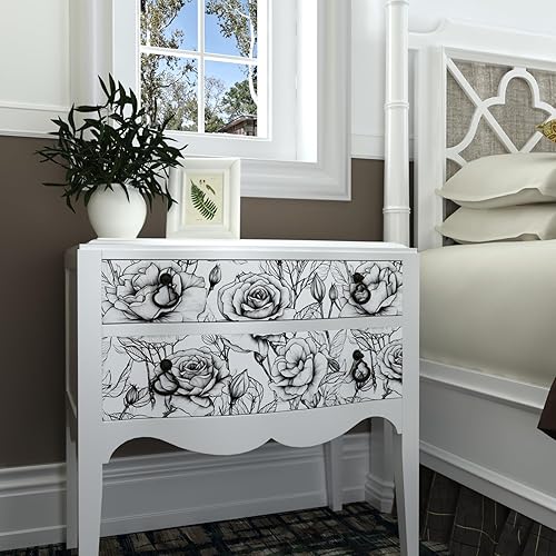 Miniatura 10 de Laatse Papel tapiz moderno floral para despegar y pegar de 17.5 x 118 pulgadas, papel de contacto de rosa vintage, papel de pared de flores