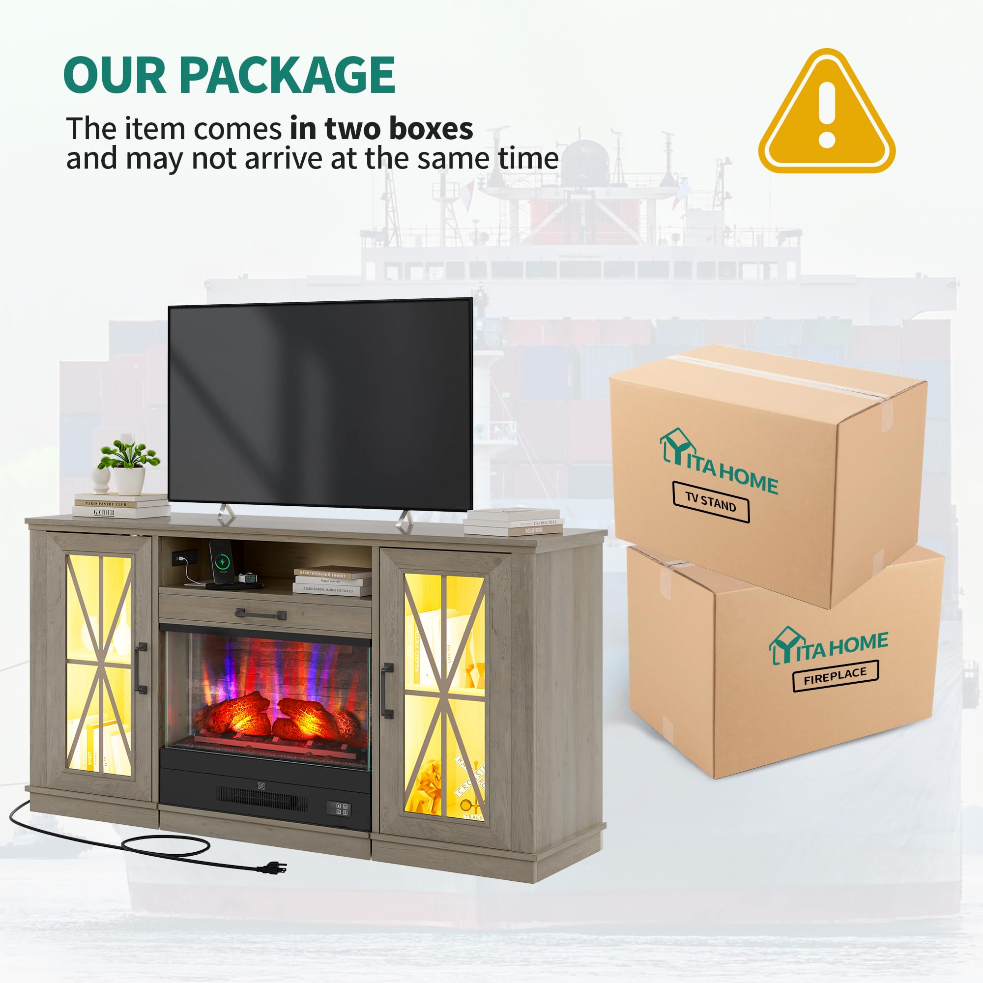 YITAHOME Fireplace TV Stand with 25