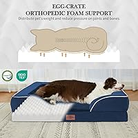 Vista 2 de Comfort Expression - Cama ortopédica para perros extragrandes, 53 x 42 pulgadas, cama impermeable y de apoyo de espuma con cojines removibles