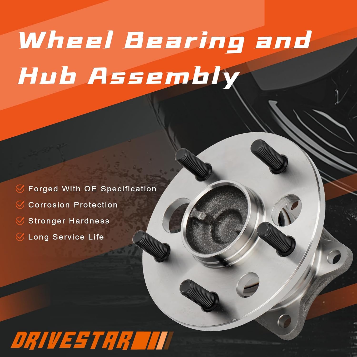 [Pair] DRIVESTAR 512311 Rear Wheel Hub & Bearing Assembly for Toyota Avalon 1995 96 97 98 99-2004, 1999-2003 for Lexus RX300 1992-2001 for Lexus ES300 92-2001 for Toyota Camry 99-2003 Solara(Non-ABS)