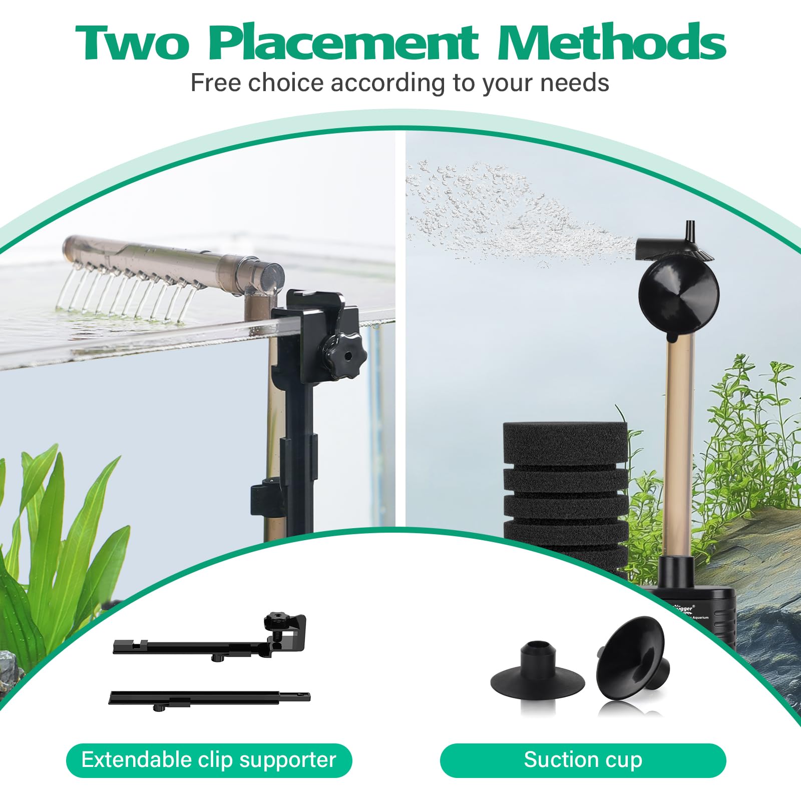 hygger Elektryczny filtr gąbkowy do akwarium, Power USB Single Aquarium Filtr Fish Tank Filtr, filtr zbiornika rybnego, cicha pianka zanurzeniowa, filtr do akwarium z filtrowanymi kulkami ceramicznymi