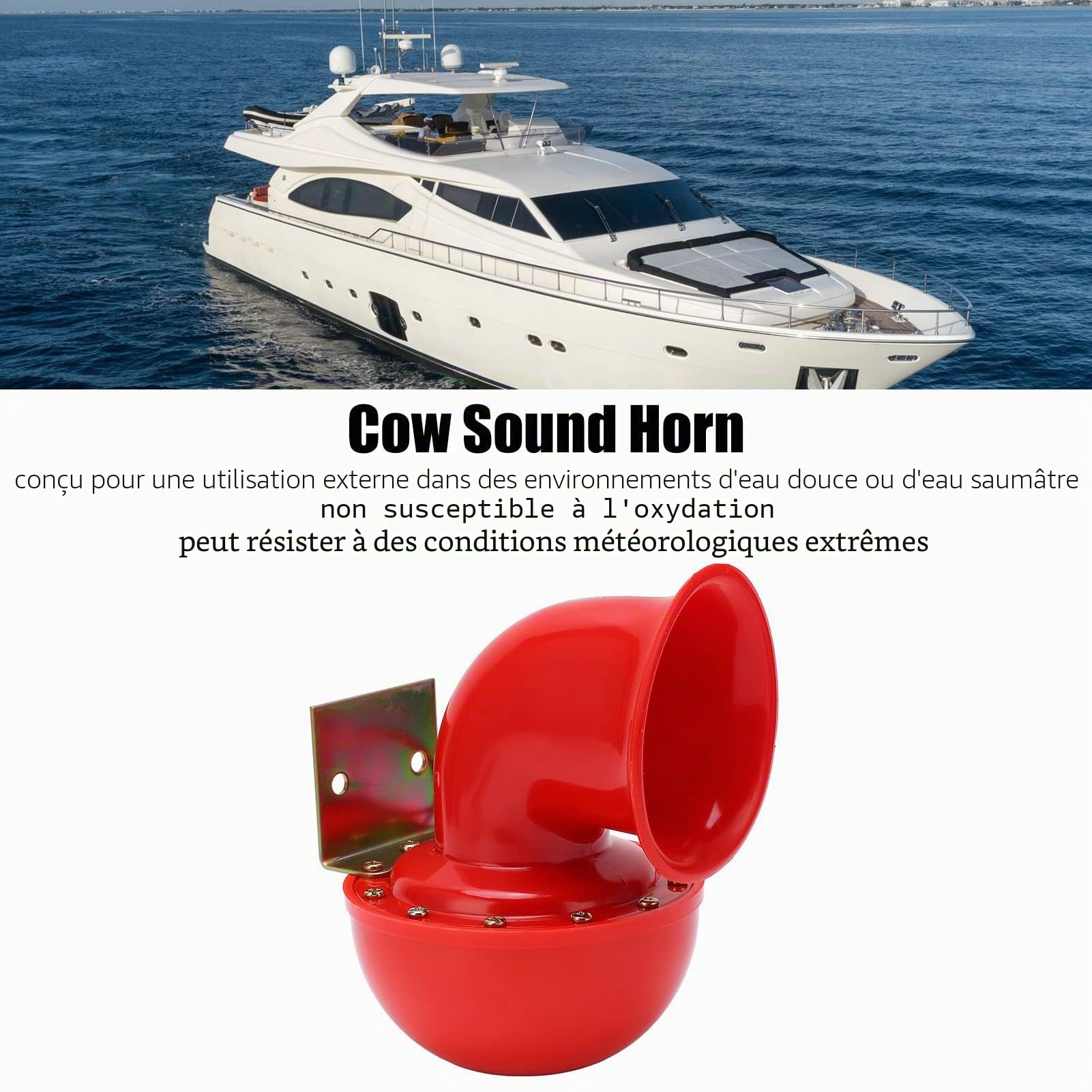 Klaxon de Vache 12 V, 150 DB pour Camion, Voiture, Camping-car, Bateau, Moto - Mélodique, Super Fort, électrique à Air