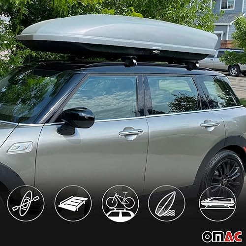 Miniatura 6 de OMAC Portaequipajes con cerradura para Mazda CX-9 2016-2023, antirrobo negro para viajes, kayak, canoa, surf, esquí, snowboard, camping