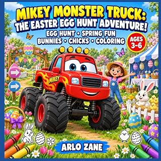 Mikey Monster Truck: The Easter Egg Hunt Adventure!: A Spring Easter Egg Hunt Coloring Adventure with Bunnies, Chicks, Eggs, Baskets, Flowers, ... 3–6 (Mikey Monster Truck Adventures Series)