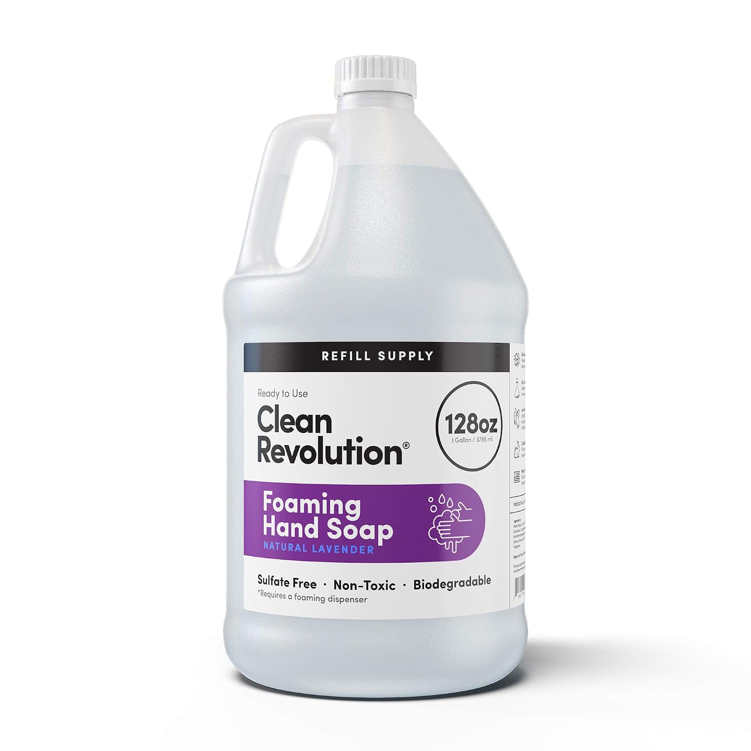 Clean Revolution Foaming Hand Soap Refill Supply Container. Natural Lavender and Dreamy Citrus Fragrances, 128 Fl Oz Each image 2