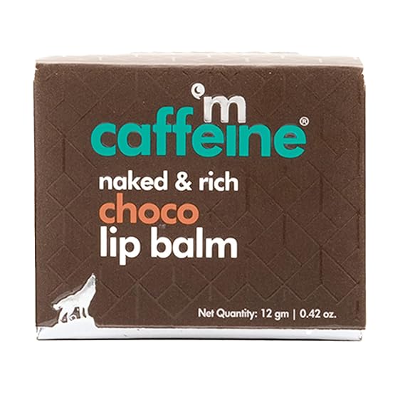 mCaffeine Deep Moisturizing Choco Lip Balm for Healing Dry & Chapped Lips - 24 Hrs Moisturization | Lip Care for Men & Women with Cocoa Butter & Hazelnut Oil | Natural & Vegan (12gm)