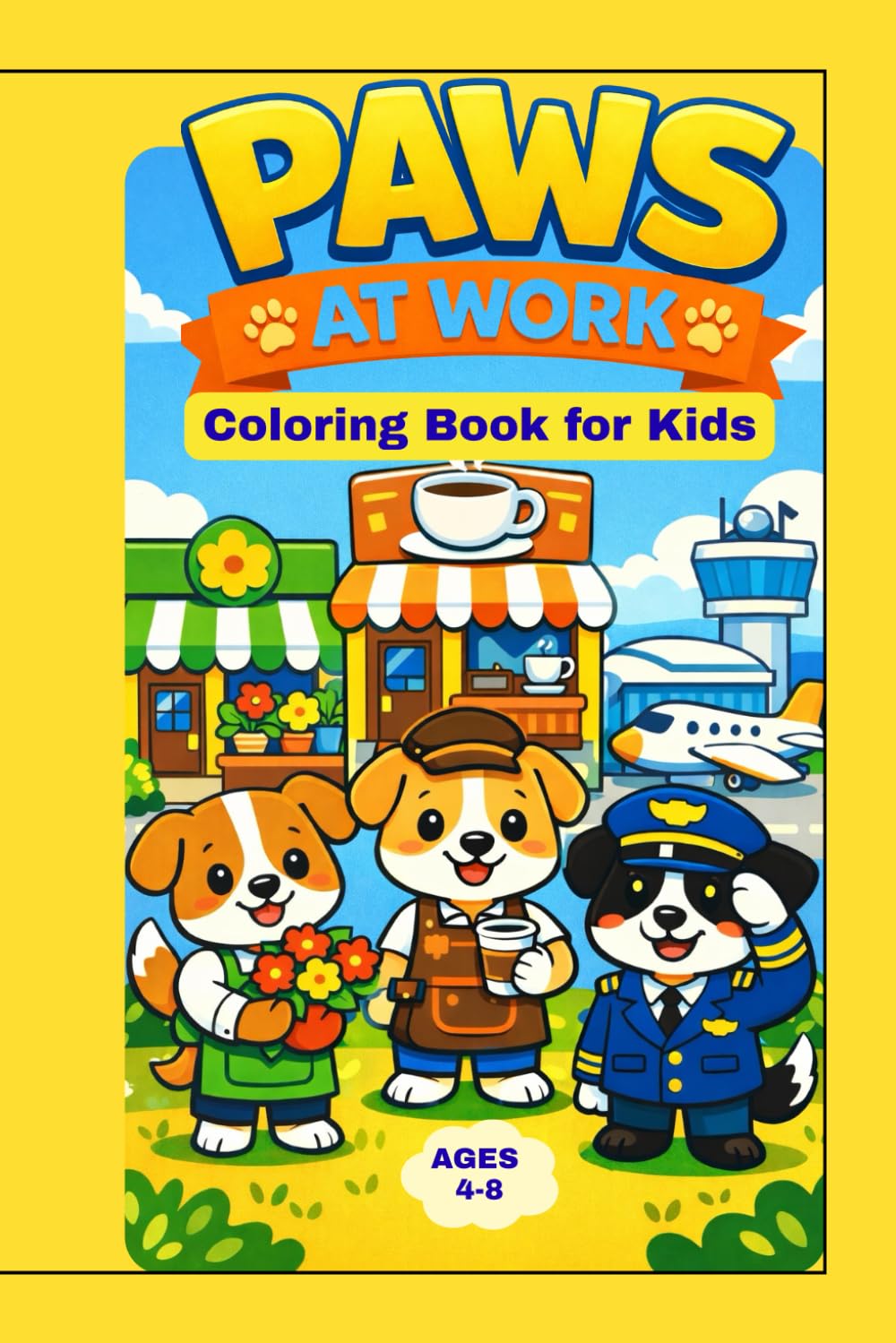 PAWS AT WORK: A Coloring Book for Kids