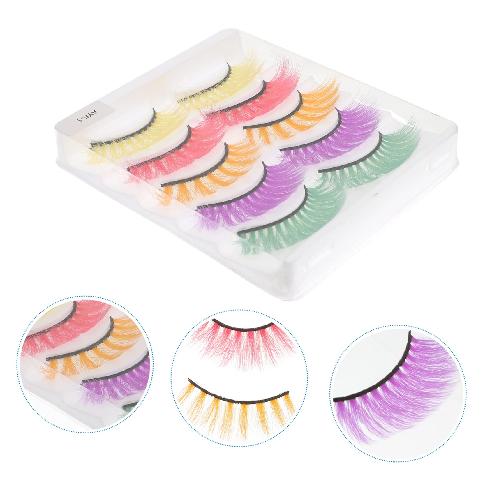 Housoutil 25 Paia ciglia finte colorate ciglia soffici frustata falsa extension ciglia colorate ciglia naturali ciglia cosmetiche estendere 3d Imitazione