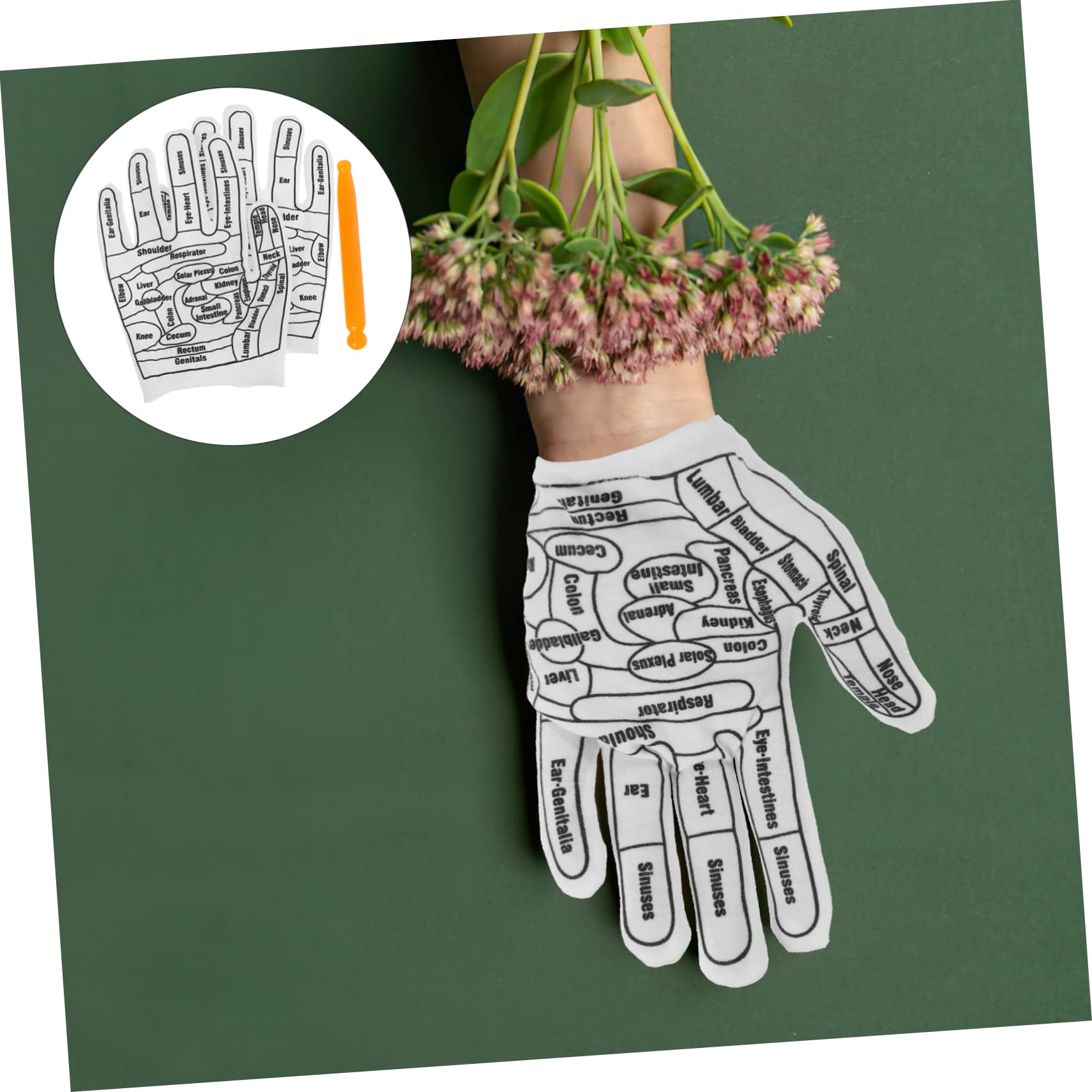 Healvian 5 Sets Akupressur Reflexzonenmassage Handschuhe Hand Mit Akupunkturpunkt Werkzeuge Für Home Reise