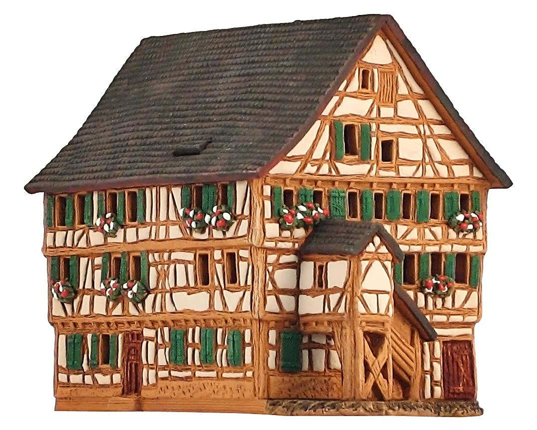 Ceramiczny domek świetlny z aromatem, rękodzieło, artystyczna miniaturka, dom Nonhaus w Tybingii Niemcy, B317AR
