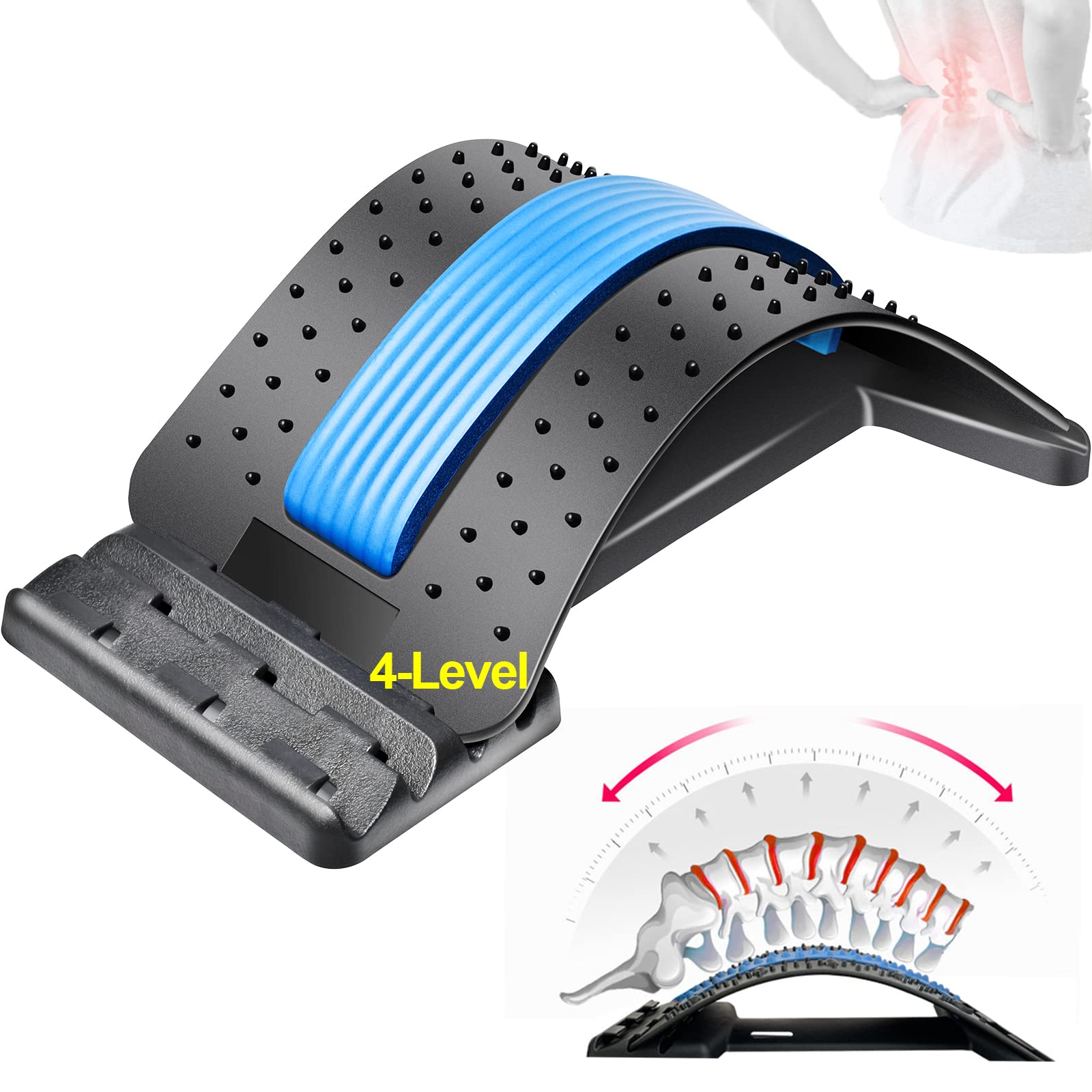 Buy JNATER Back Stretcher for Lower Back Pain , (4Levels) Back Cracker