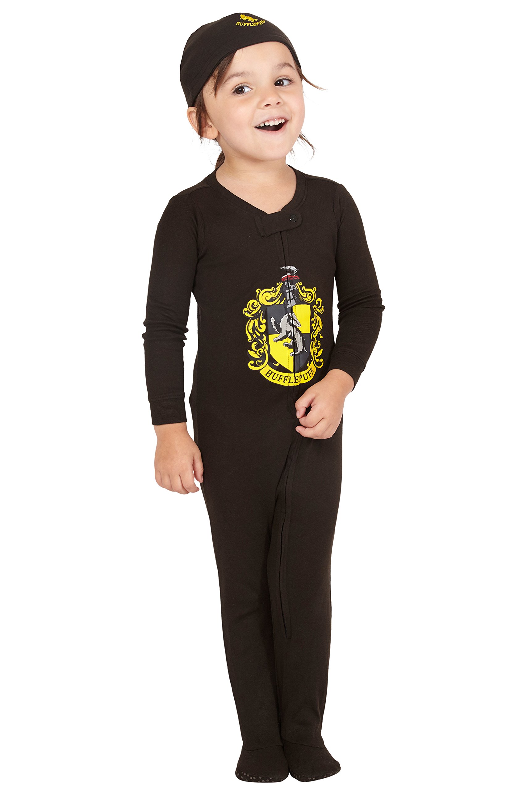 Harry Potter Intimo - Conjunto de pijama para bebé con pie Jammies Beanie Hogwarts House Gryffindor, 12 meses, Hufflepuff, 6 meses, Hufflepuff, 6 meses