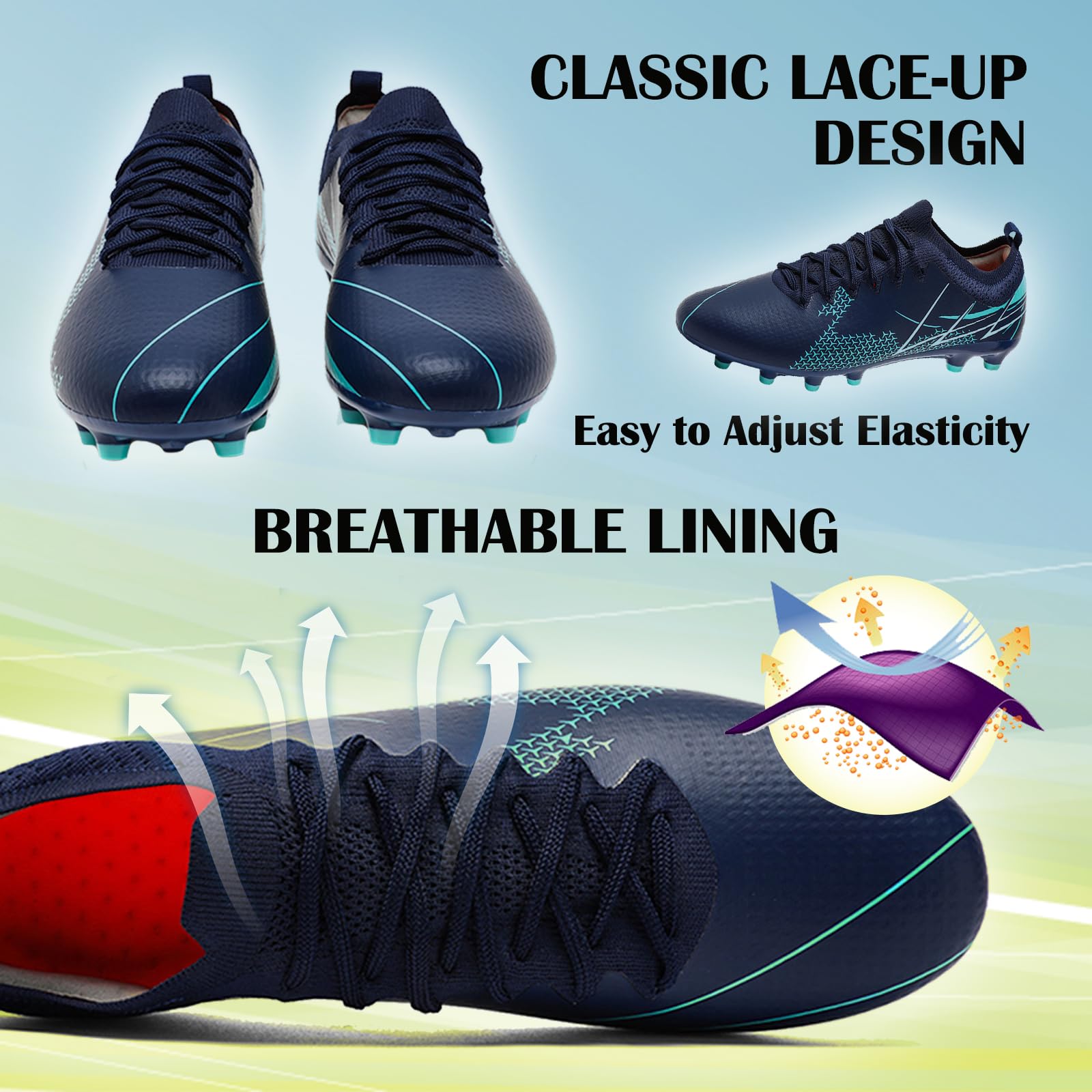 Zapatos de Fútbol para Hombre Botas de Futbol Tacos Calzado de Fútbol Zapatillas de Futbol Zapatillas Deporte Zapatos de Entrenamiento Talla 39-45