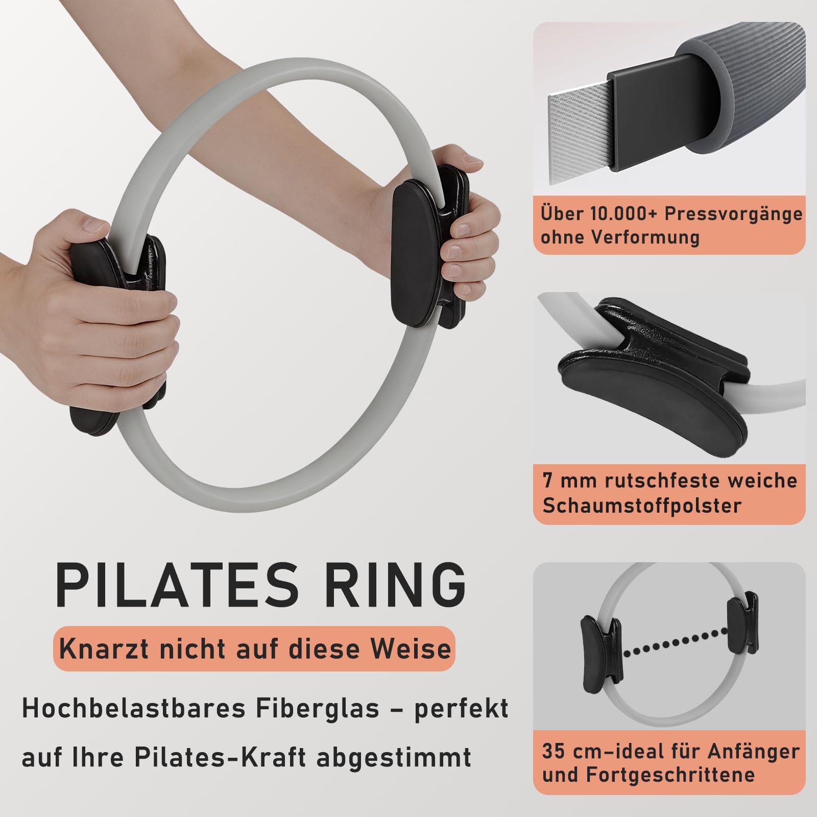Pilates-Ring-Set, Pilates-Ausrüstung für das Heimtraining mit 35cm großem Magic Circle, Knöchel- und Handgelenkgewichten, Widerstandsbändern, für Anfänger geeignet, tolles Geschenk für Frauen