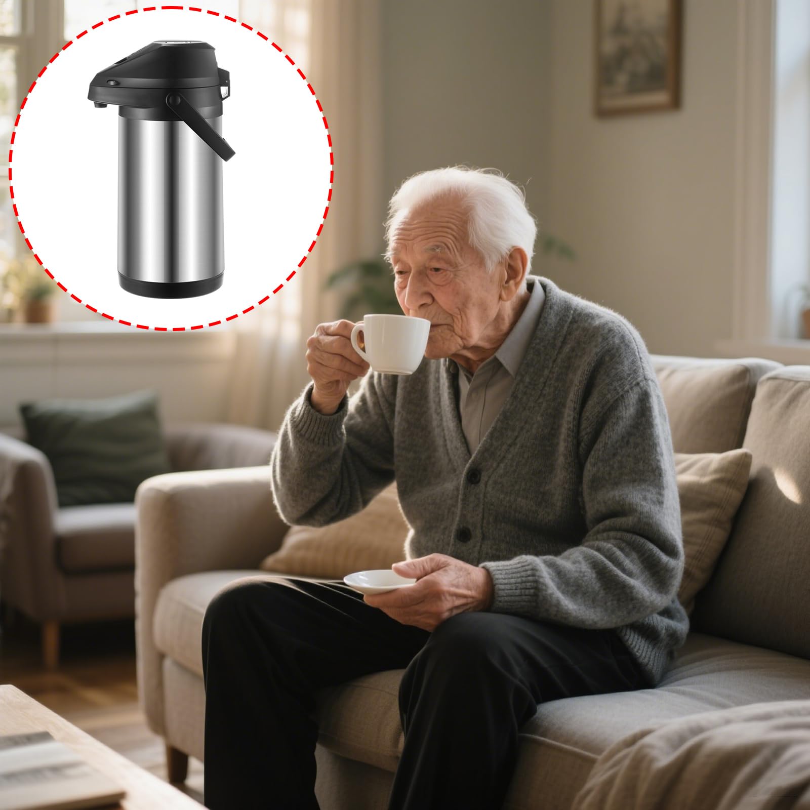 Boccetta sottovuoto ergonomica per acqua calda da 1900 ml Boccette sottovuoto in acciaio antiruggine Erogazione touch per appassionati tè e caffè Boccette sottovuoto in acciaio antiruggine da