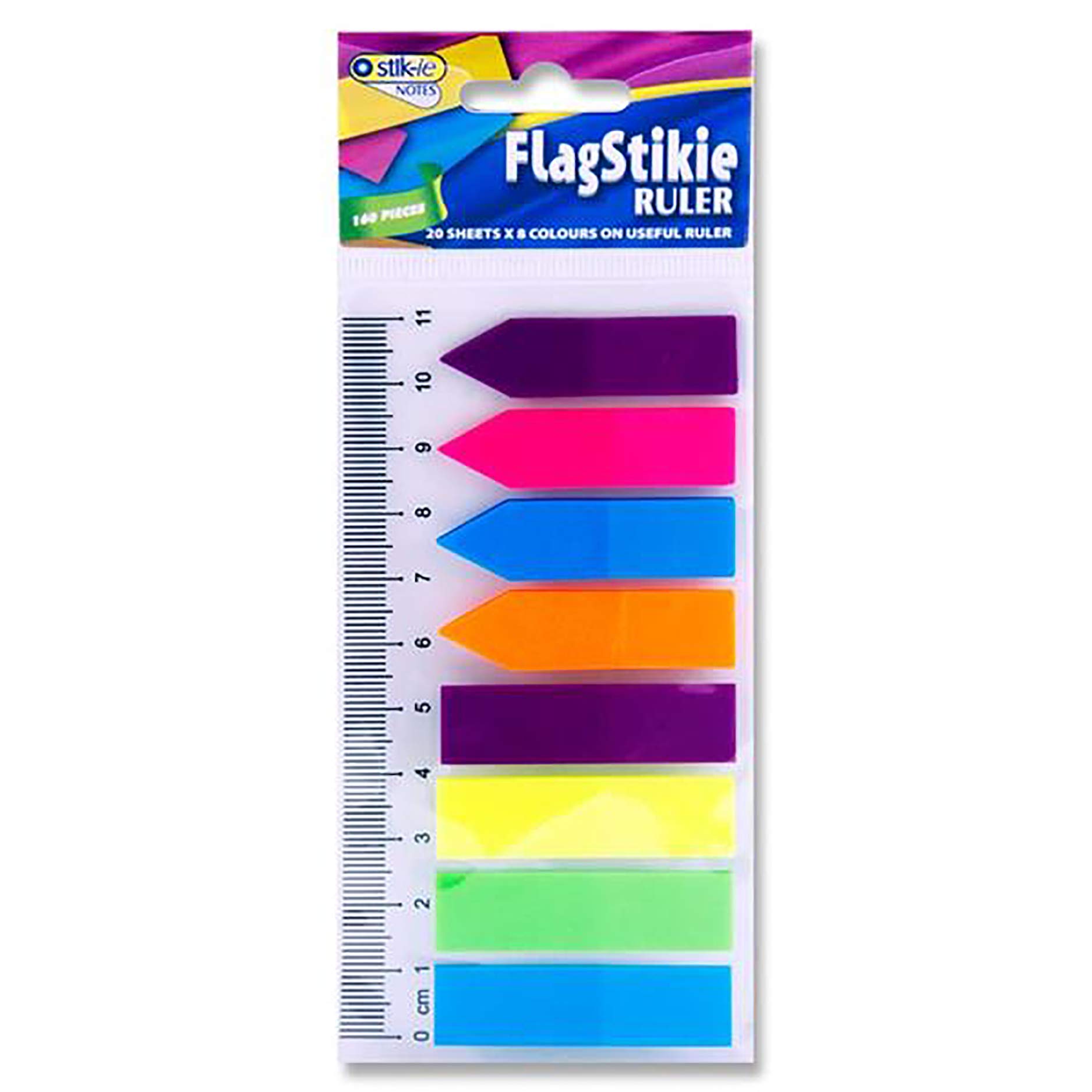 Premier Stationery W2155715 11 cm Stik-ie Notes Flag Page Markers on Ruler