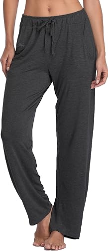 Miniatura 3 de Pantalones largos de modal, cómodos, con cordón ajustable, sueltos, de pierna recta, para yoga, correr, hacer deporte, con bolsillos