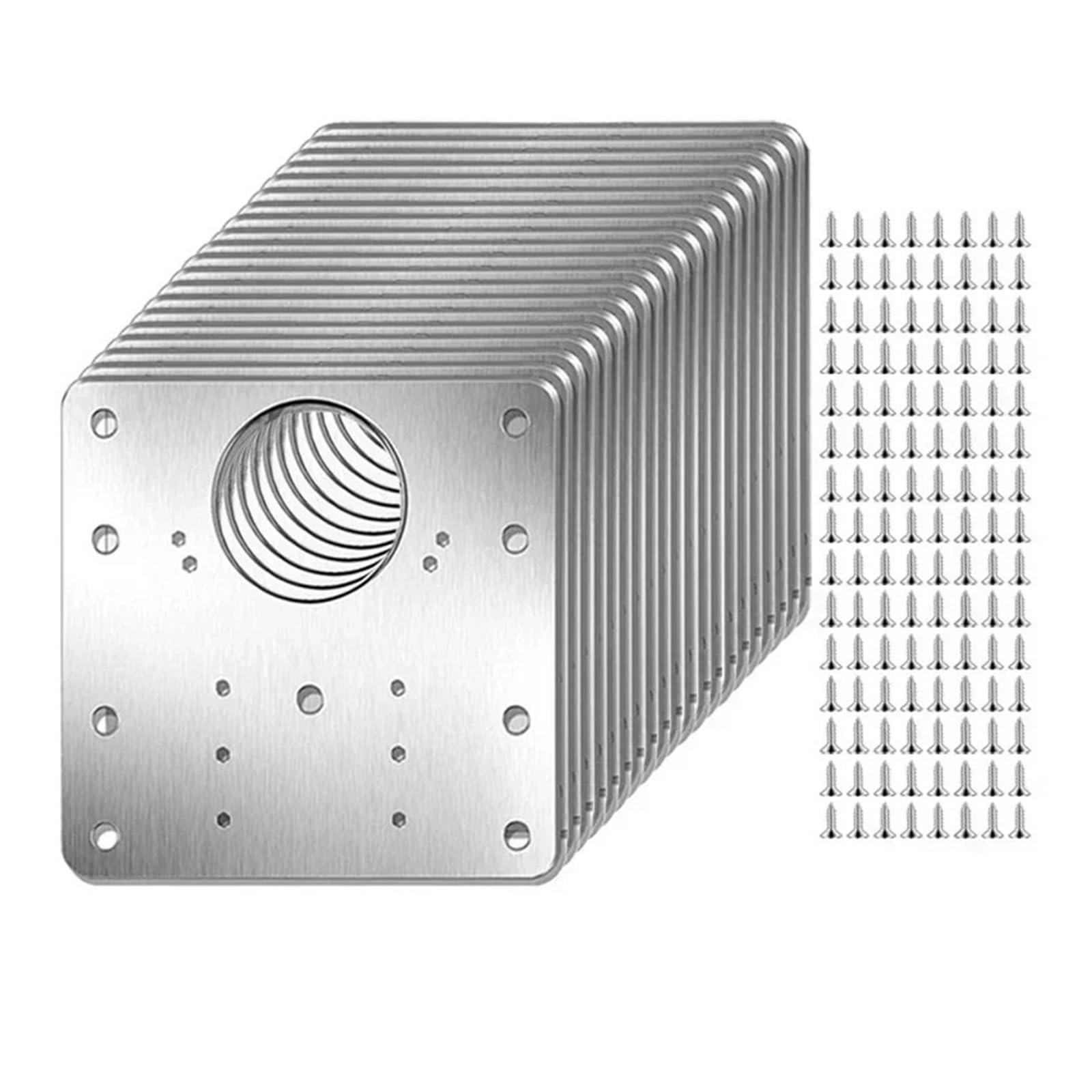 Meytxoa A- 20Sets Hinge Repair Plate Square Cabinet Hinge Repair Plates Stainless Steel Door Mounting Plate With Hole And Screws For Furniture Cupboard(A- 20Sets)