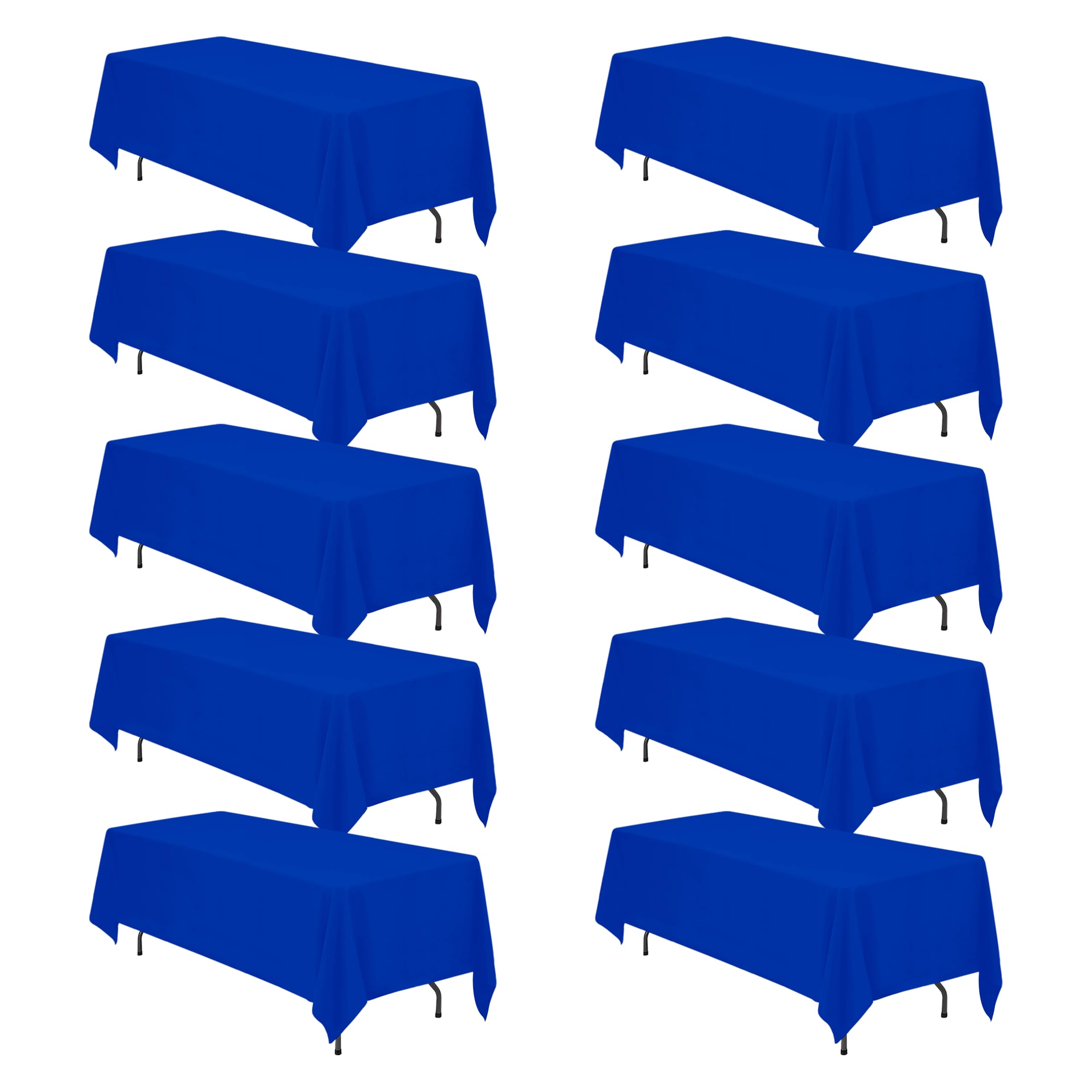 BRILLMAX 10 Pack Royal Blue Tablecloths 70x120 in for 6-8ft Rectangle Table