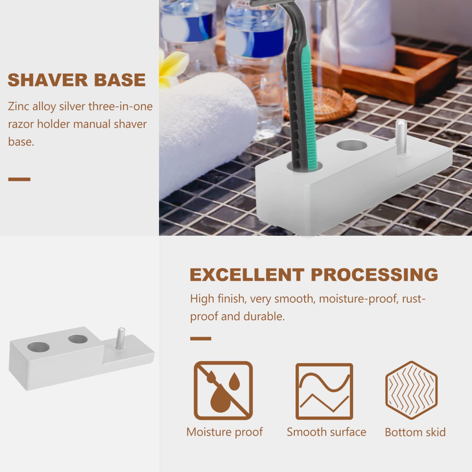 POPETPOP 2piezas Soporte Para Afeitadora Manual Estante Trifuncional Para y Maquinilla De Afeitar Diseño y Para Hombres