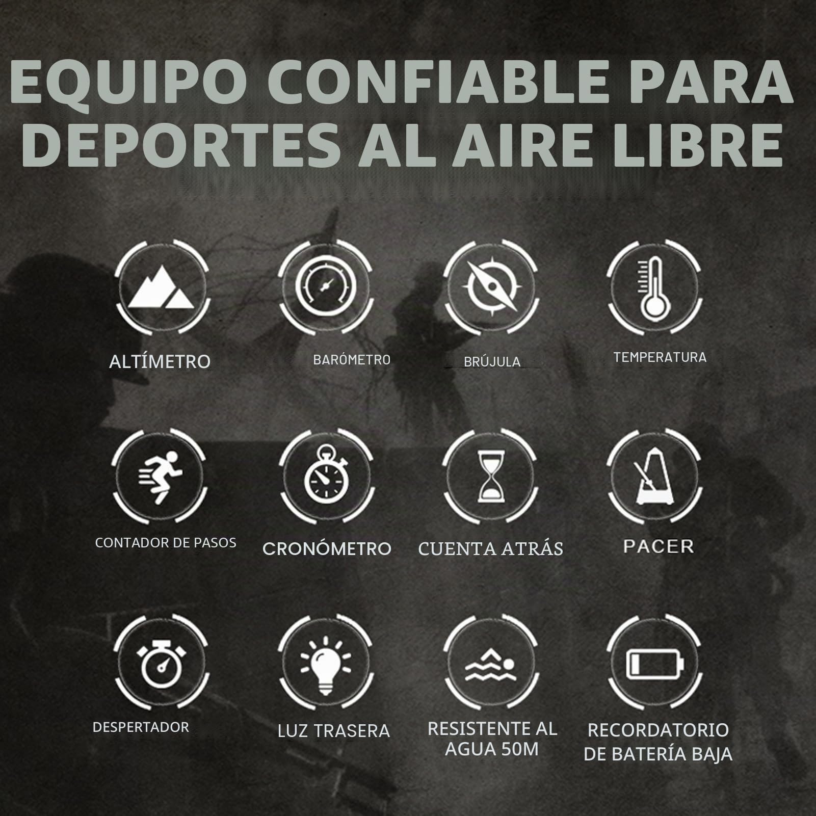 Relojes militares para hombres reloj táctico deportivo,Reloj multifunción hombre con brújula de supervivencia al aire libre, ideal entrenamiento senderismo, nataciónMilitäruhren für Herren Compass Out