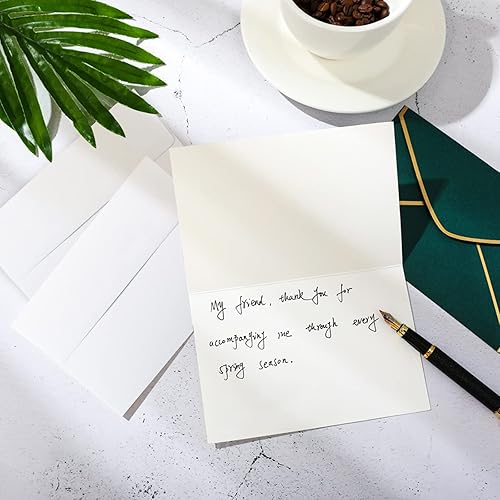 Miniatura 3 de VANRA Tarjetas de felicitación blancas en blanco con sobres de 4 x 6 pulgadas, paquete de 100 cartulina blanca con sobres A6 autosellados a granel