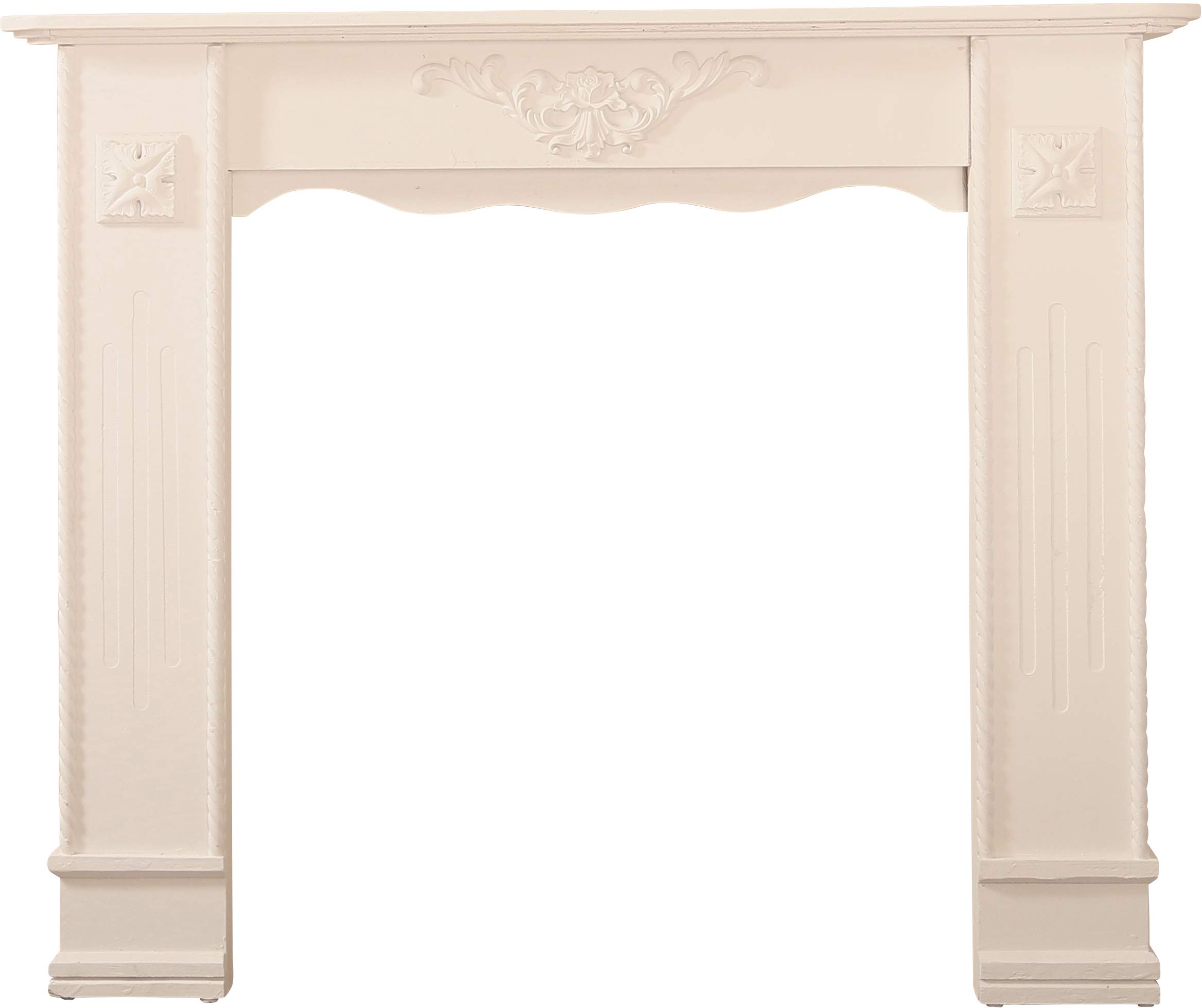 Kaminumrandung Kaminkonsole Raphael Shabby Chic Weiß Antik 100 cm x 122 cm
