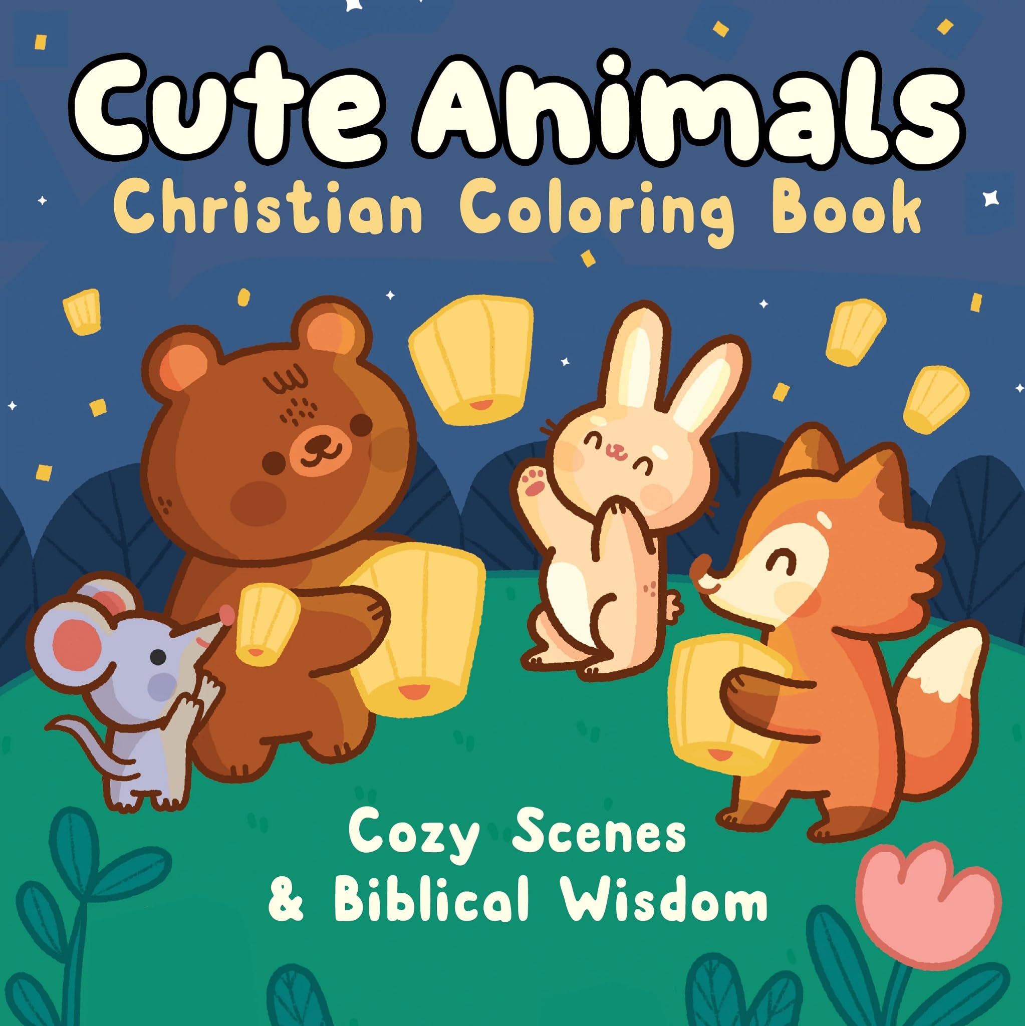 Cute Animals Christian Coloring Book: Cozy Scenes and Biblical Wisdom