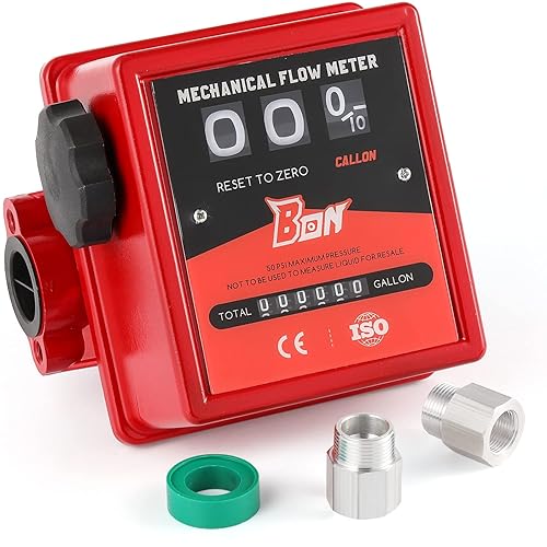 Bonvoisin Medidor de combustible mecánico 1" NPT 5-30GPM Transferencia de combustible Medidor de galón 1% Precisión Medidor de flujo de gasolina